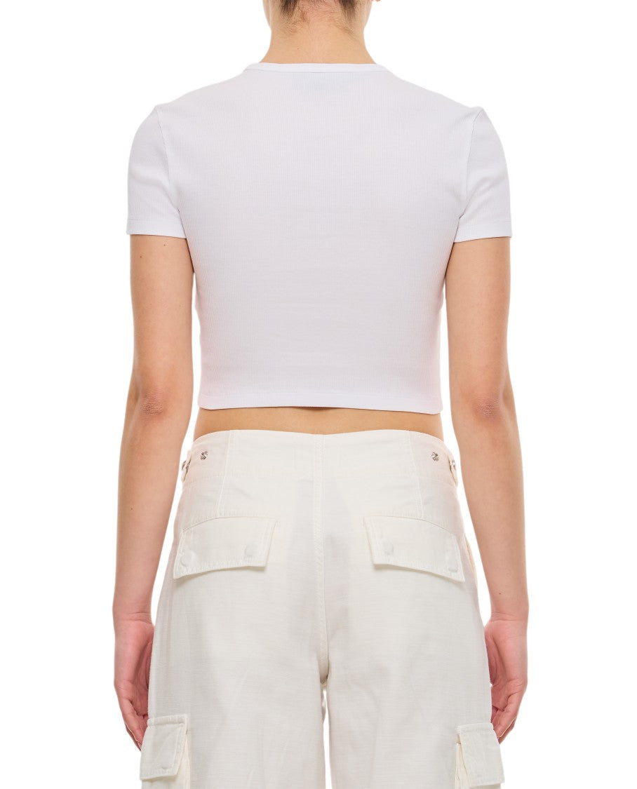 Fendi T-Shirt Corta A Costine