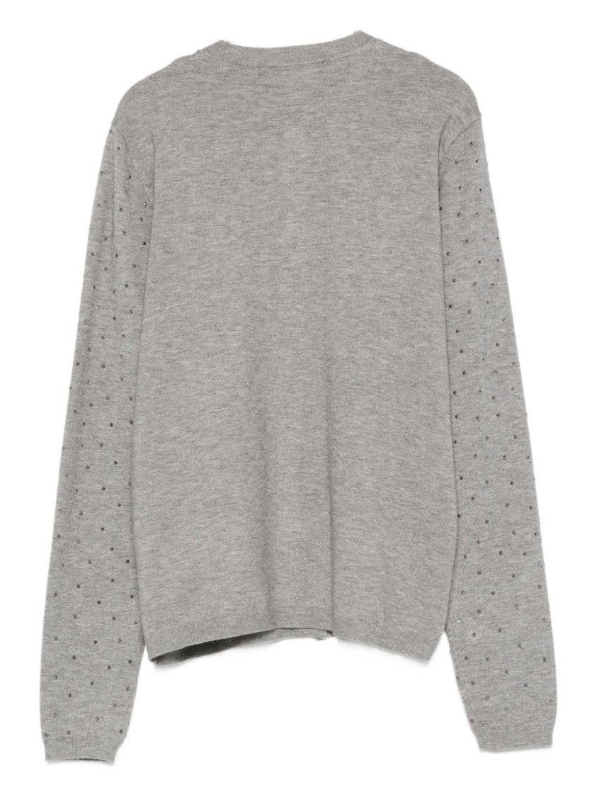 Seventy Sergio Tegon Dotted Texture Grey Knit Cardigan