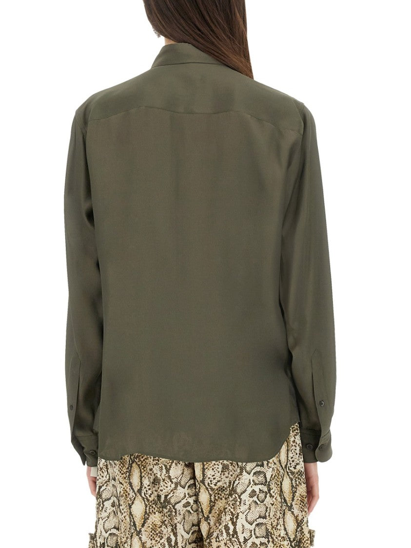 Dries Van Noten Silk Blend Satin Shirt