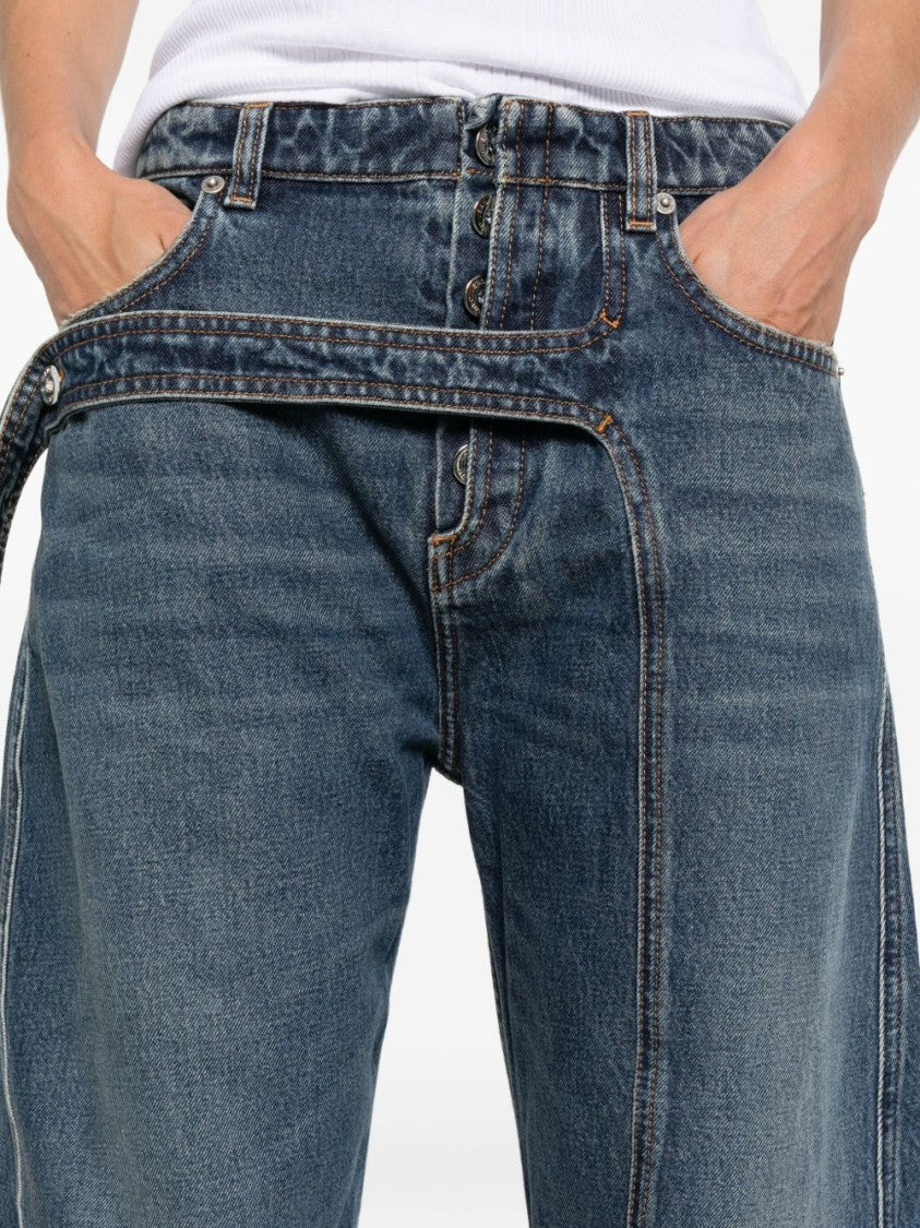 Jean Paul Gaultier Panelled Blue Denim Jeans