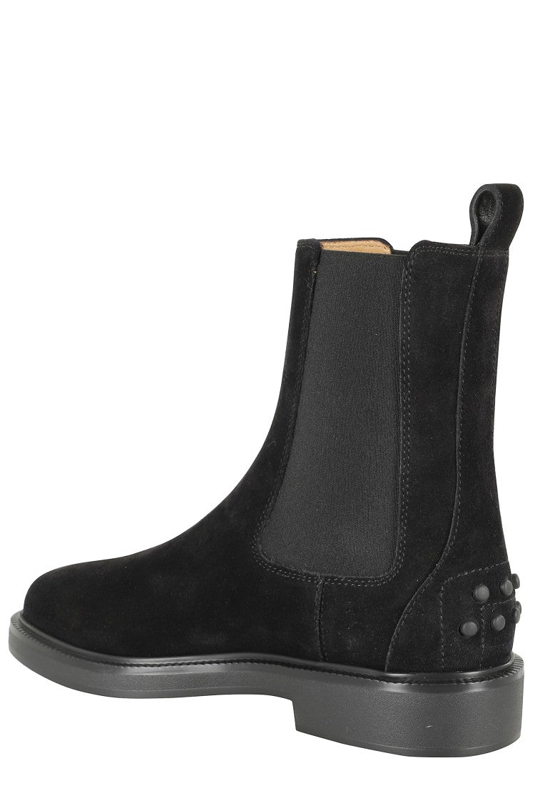 Tod's Suede Ankle Boots With Round Toe