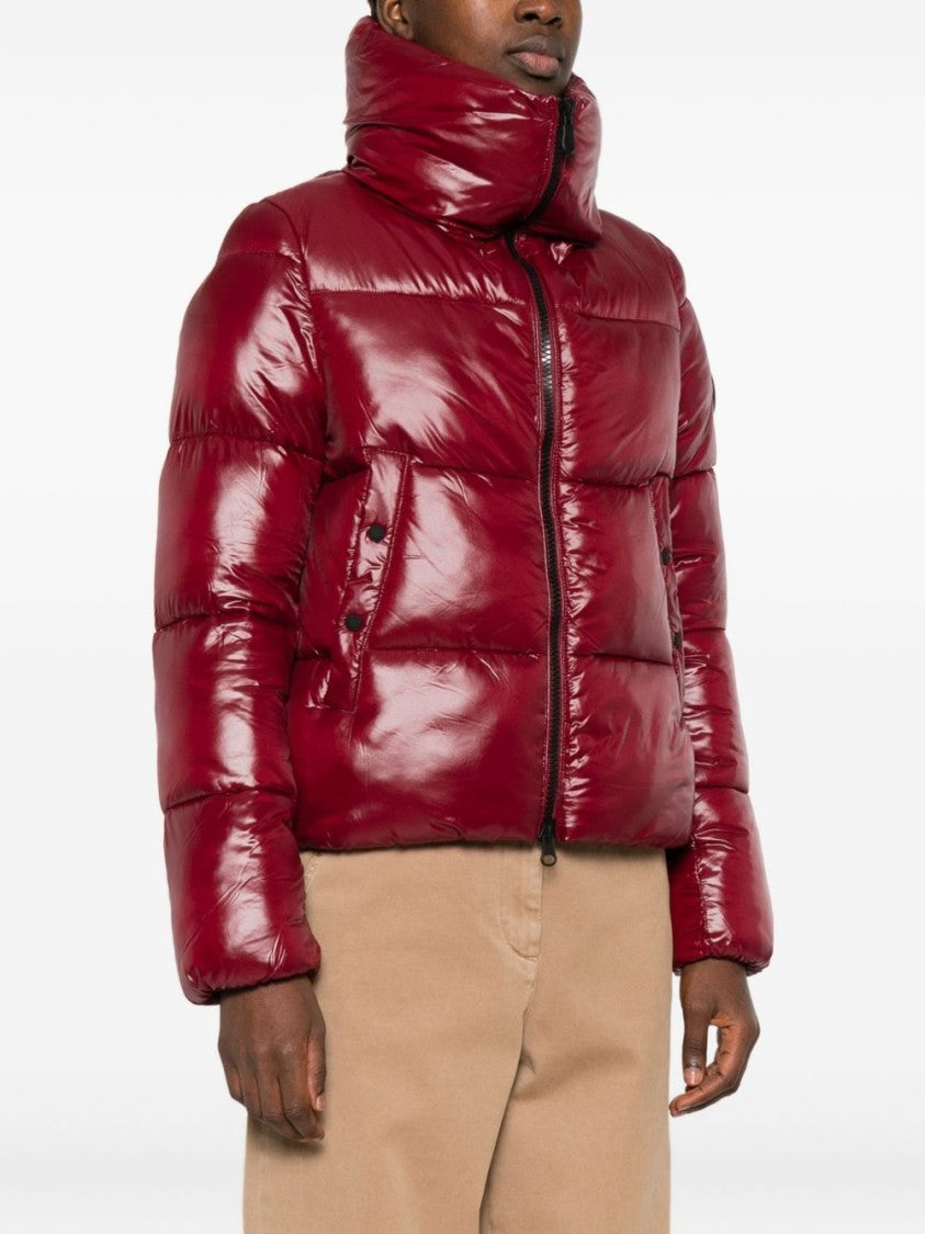 Save The Duck Quilted Cropped Puffer Jacket With Glossy Finish