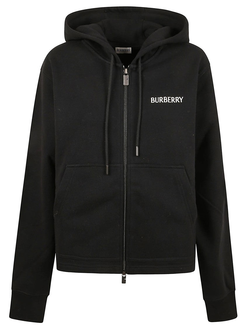 Burberry Zip-Up Hoodie With Adjustable Drawstring