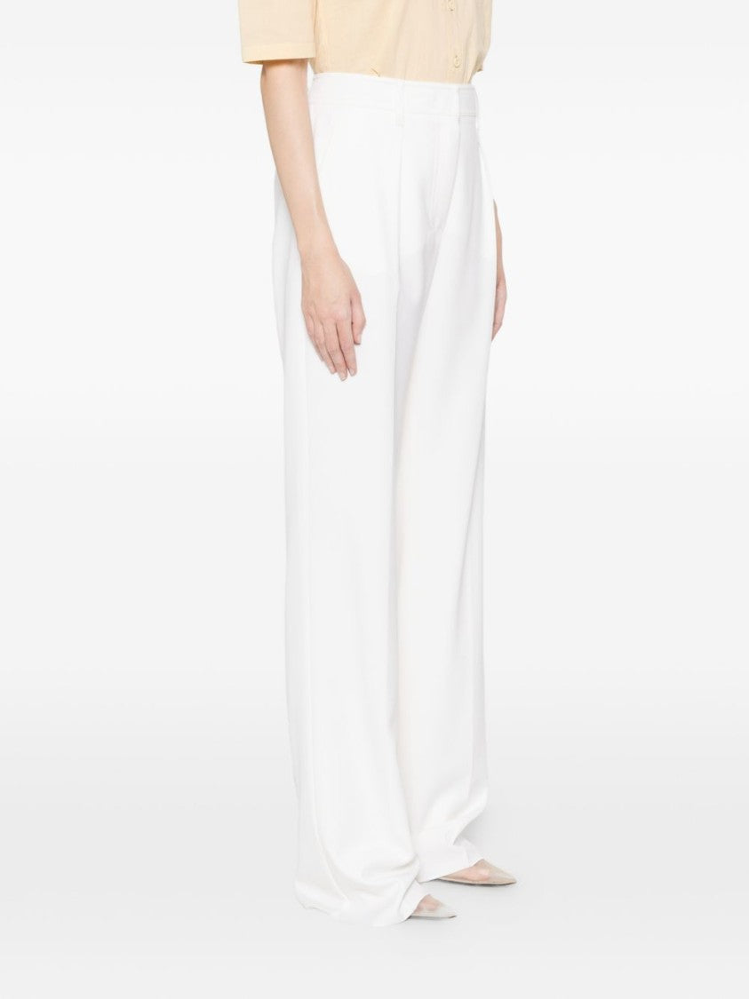 Max Mara Straight Cut Pure Wool Gabardine Trousers