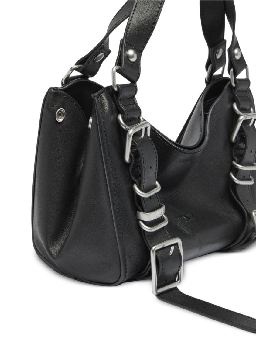 Diesel Black Structured Silk-Nylon Shoulder Bag
