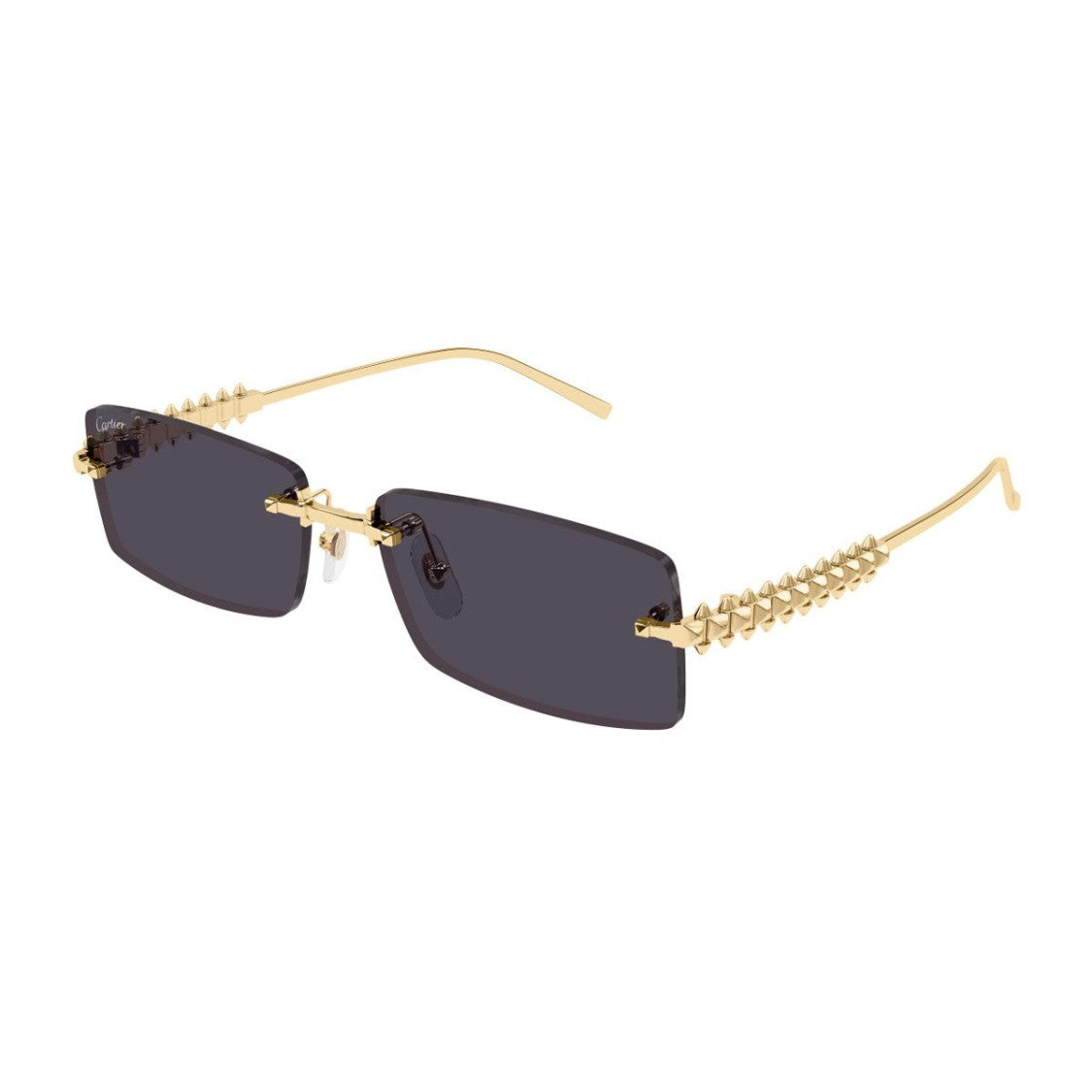 Cartier Gold Ct0604s Clash De Cartier Metal Rectangular Sunglasses