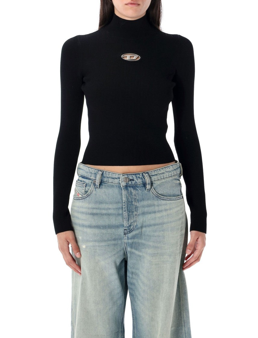 Diesel M-Valari-Tn Cropped Ribbed Knit Top