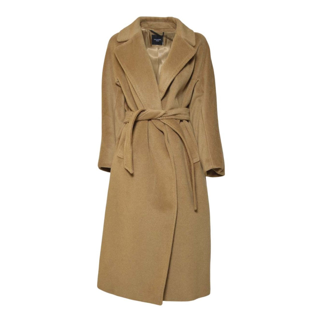 Max Mara Long Camel-Colored Coat With Wide Lapel