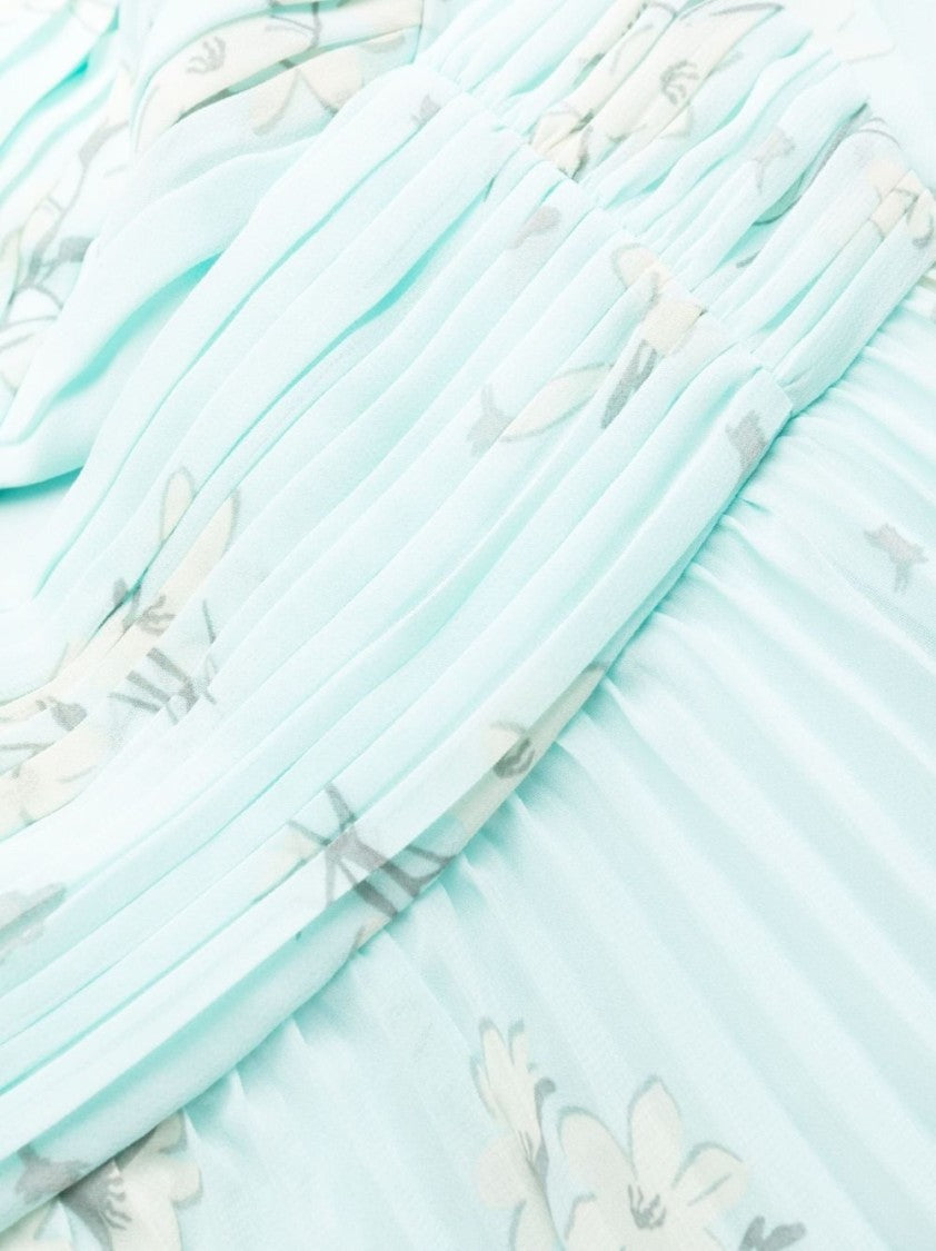 Self-Portrait Cobalt Chiffon Midi Dress