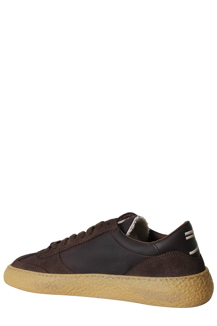Puraai Brown 1.01 Vintage Logo Details Leather Rubber Sneakers