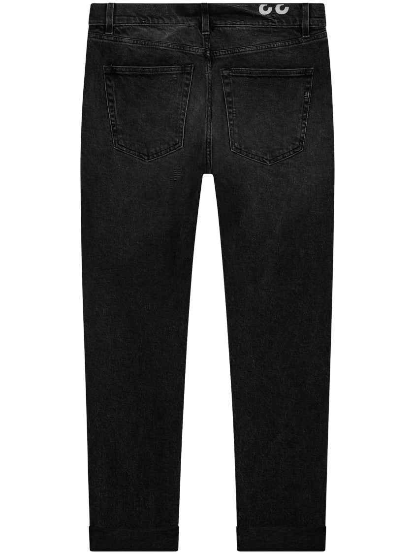 Dondup Slim Fit Black Trousers With Tapered Leg