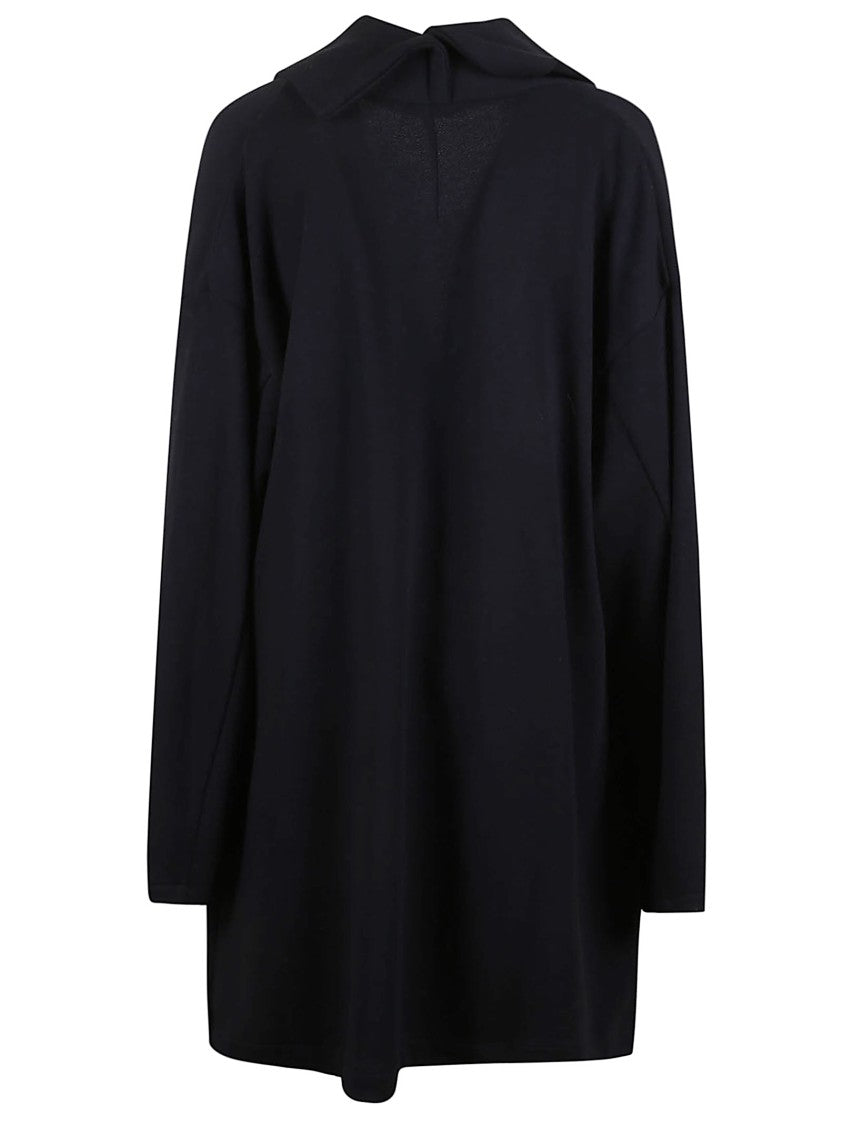 Yohji Yamamoto Jersey Duster Coat With Shawl Collar And Snap Button Closure