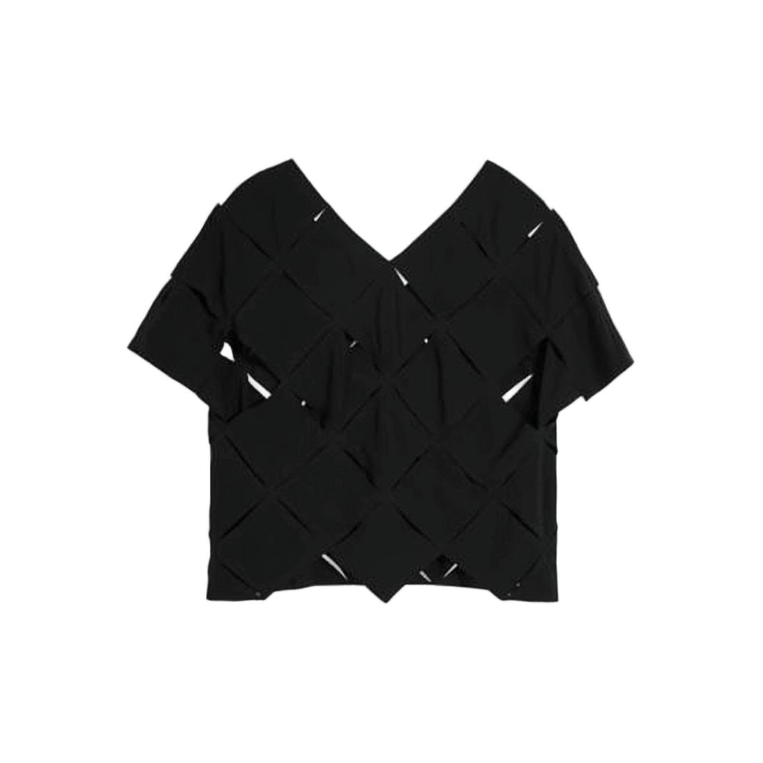 Y-3 Geometric Cutout Black Short-Sleeved Top