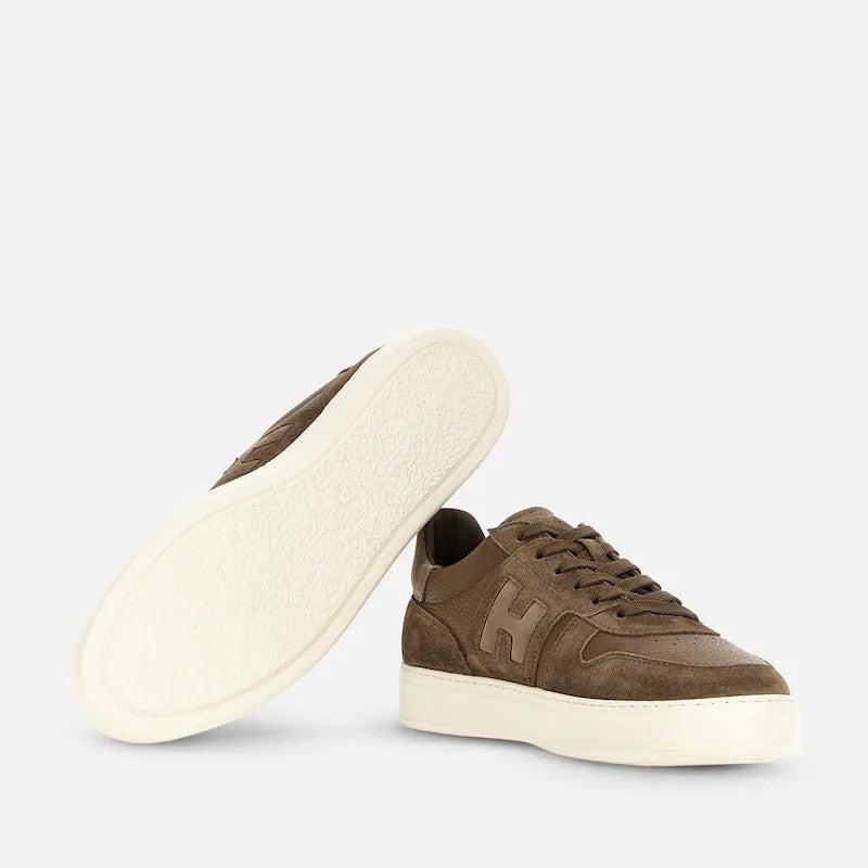 Hogan Light Brown Calfskin Low-Top Sneakers