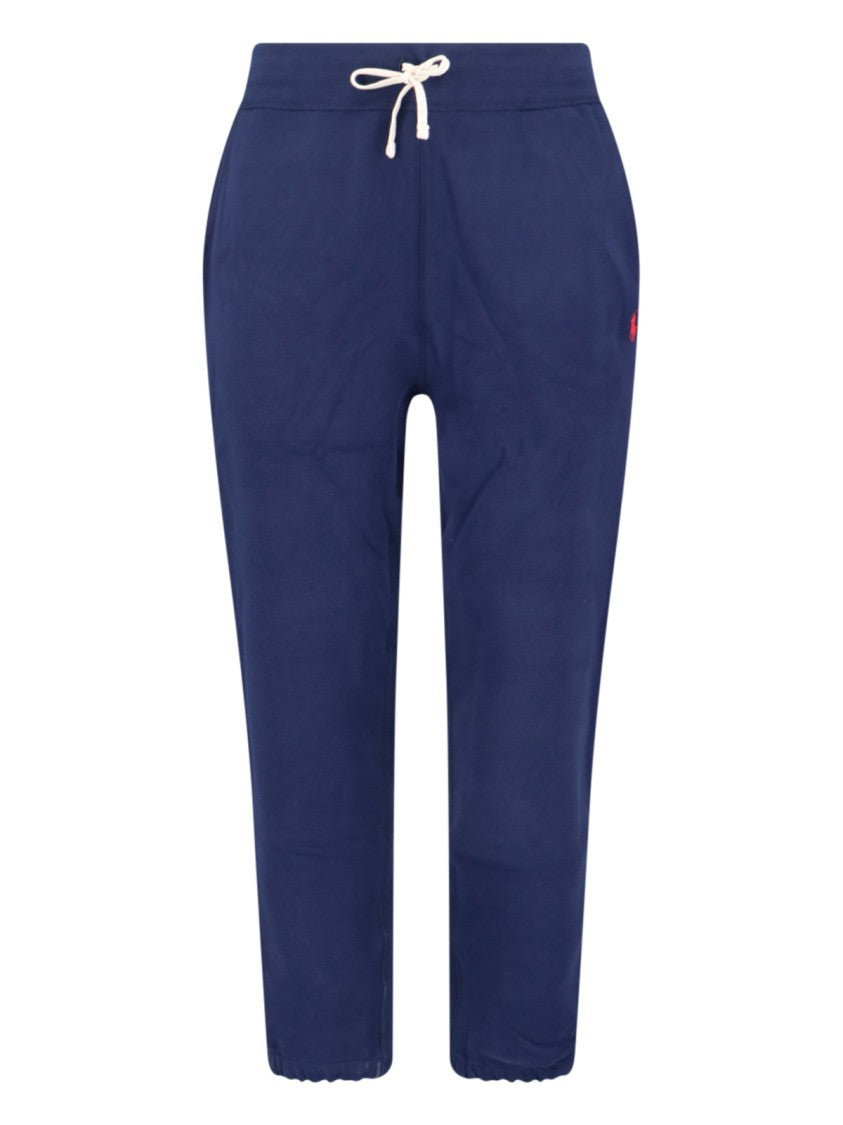 Polo Ralph Lauren Navy Blue Cotton-Blend Sweatpants With Embroidered Logo