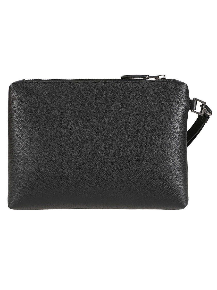 Tom Ford Textured Calf Leather Wrist-Strap Pochette