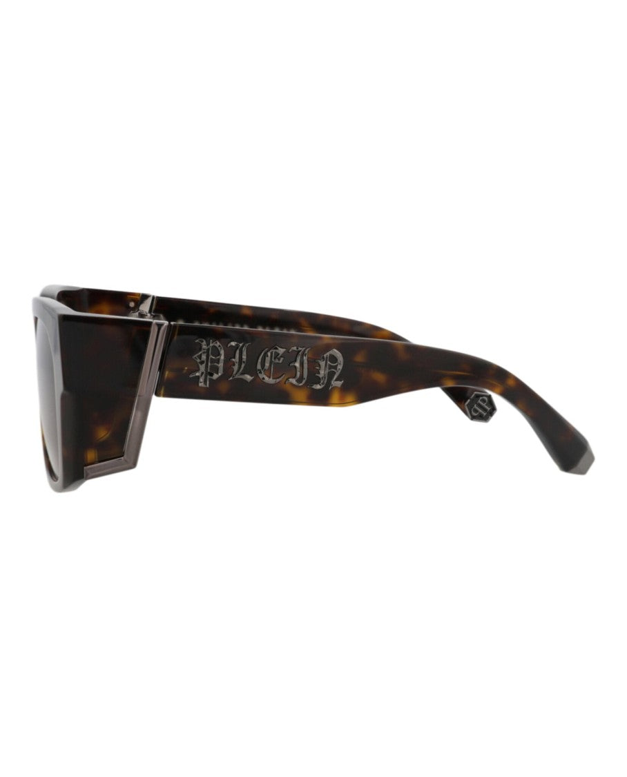 Philipp Plein Bold Square-Frame Tortoiseshell Acetate Sunglasses