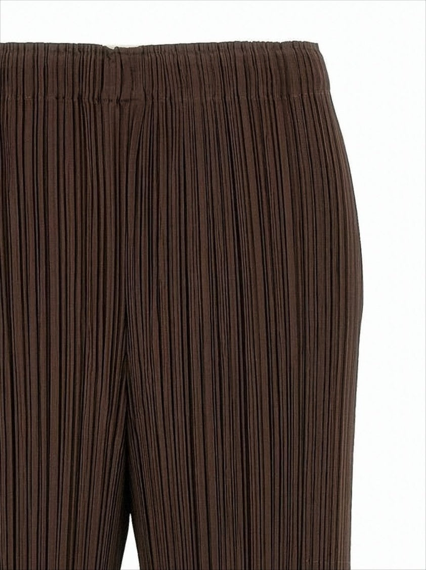 Pleats Please Cropped Wide-Leg Pants With Fine Pleats
