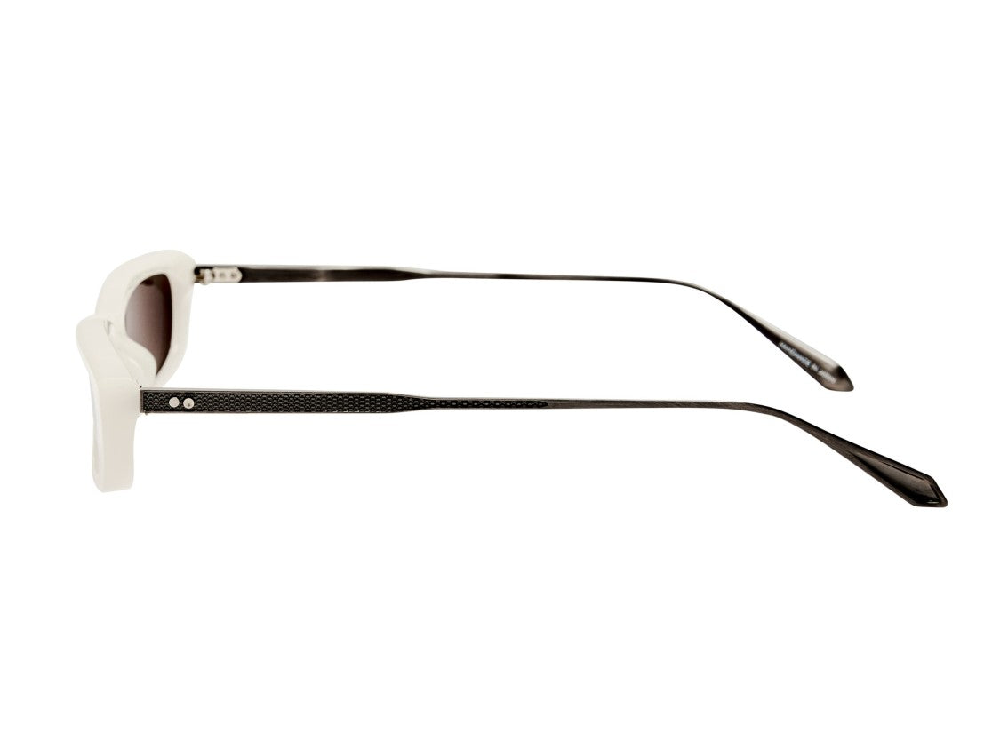 Linda Farrow White Lfl1664 Glossy Acetate Rectangular Sunglasses