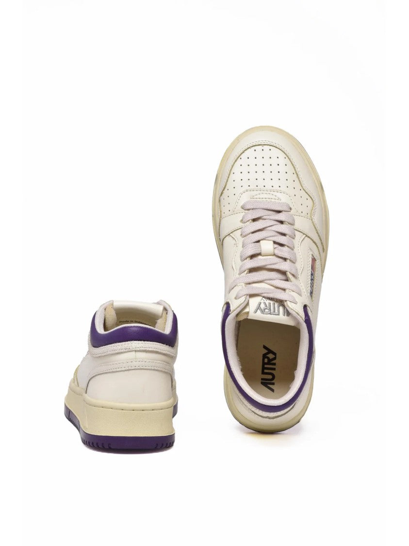 Autry White Leather Two-Tone Sneakers