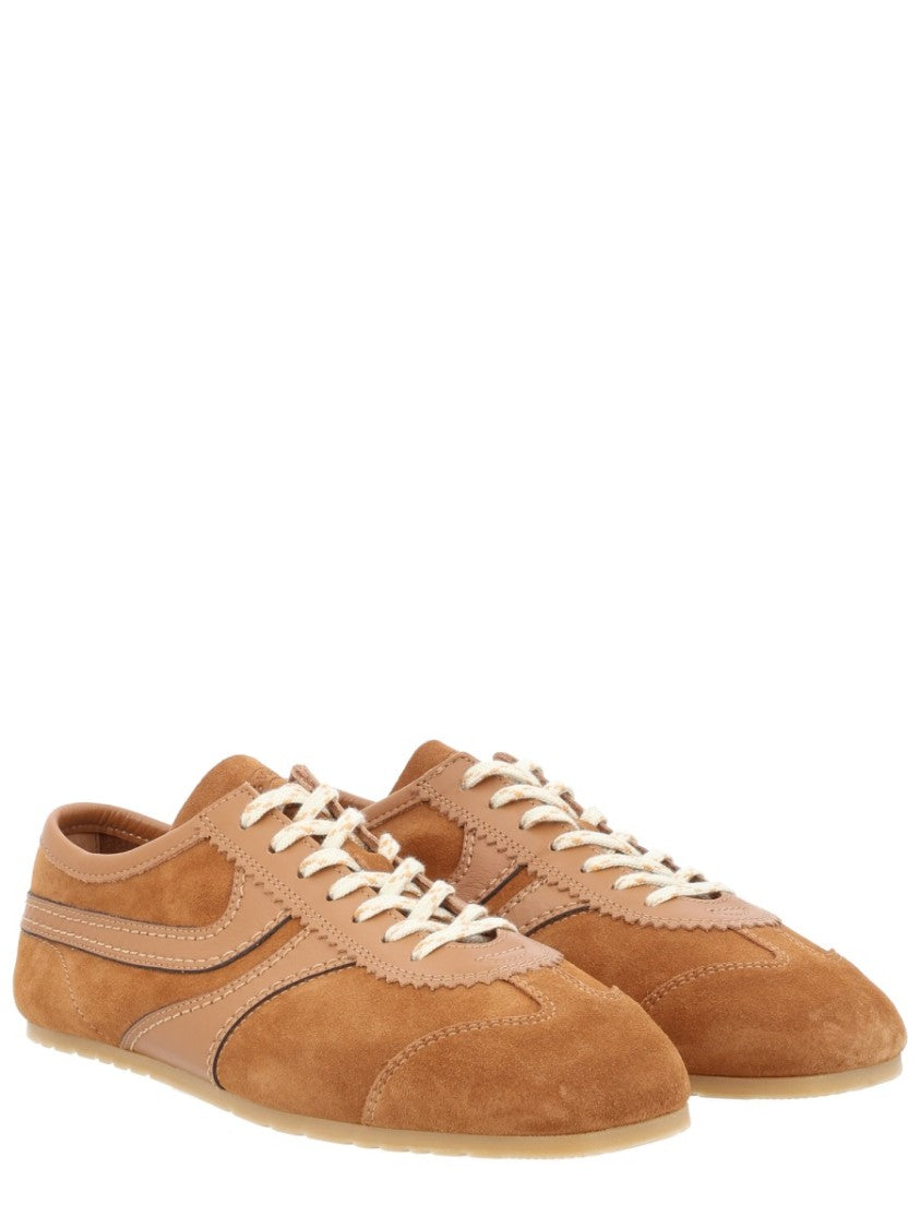 Dries Van Noten Brown Smooth Suede Retro Sneakers