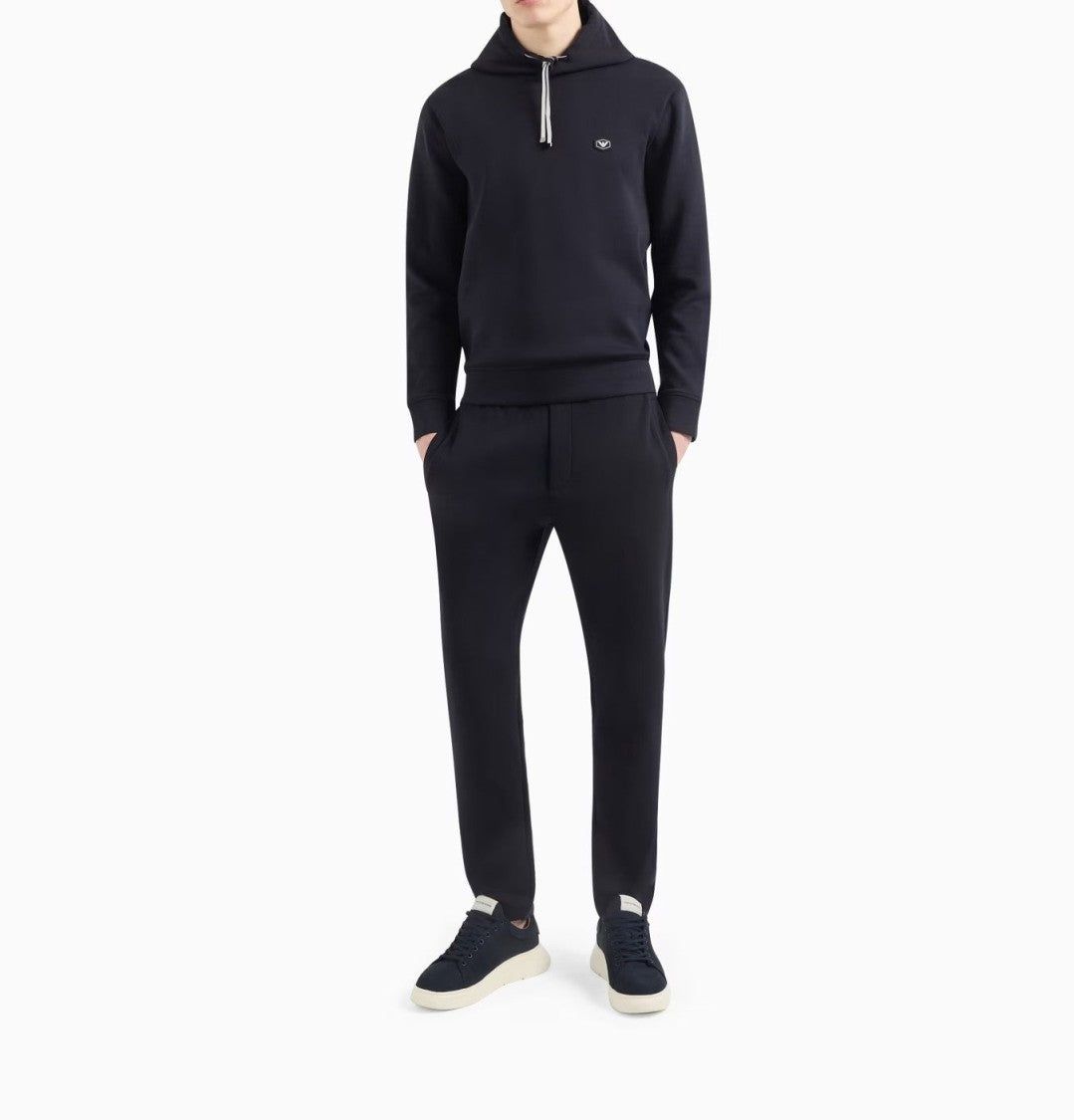 Emporio Armani Drawstring Hooded Sweatshirt With Logo Patch
