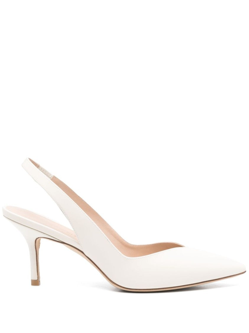 Stuart Weitzman Pointed Toe Slingback Heels With Delicate Strap
