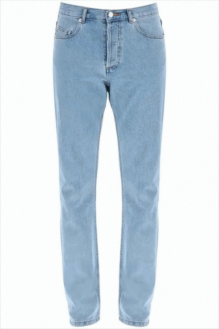 A.P.C. Light Blue Straight-Leg Denim Trousers With Five-Pocket Design