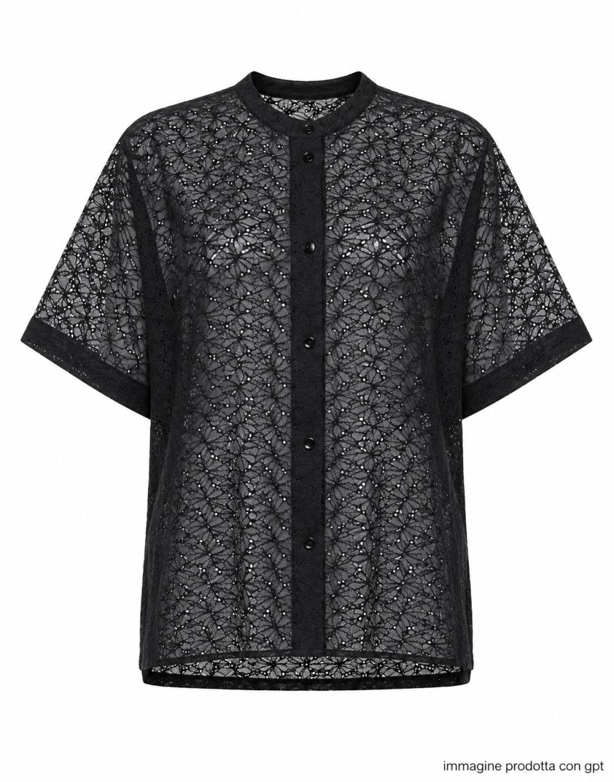 Forte Forte Black Round Neck Cotton Shirt