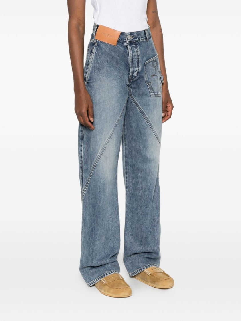 J. W. Anderson Relaxed Wide-Leg Embroidered Jeans