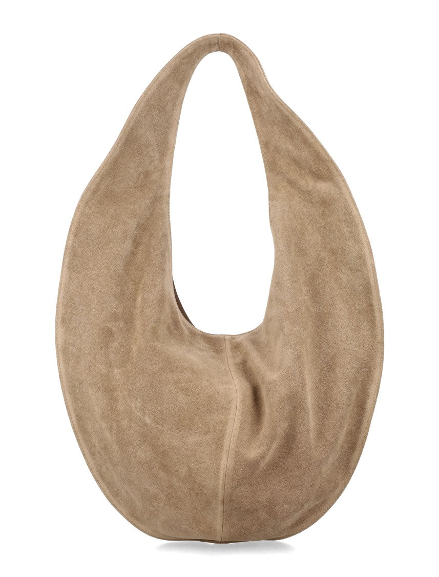 Maeden Crescent-Shaped Suede Leather Market Tote