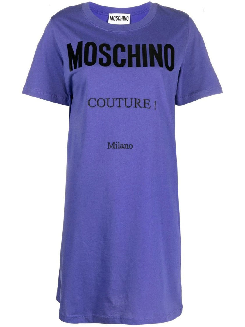 Moschino Casual Mini Dress With Graphic Text Design
