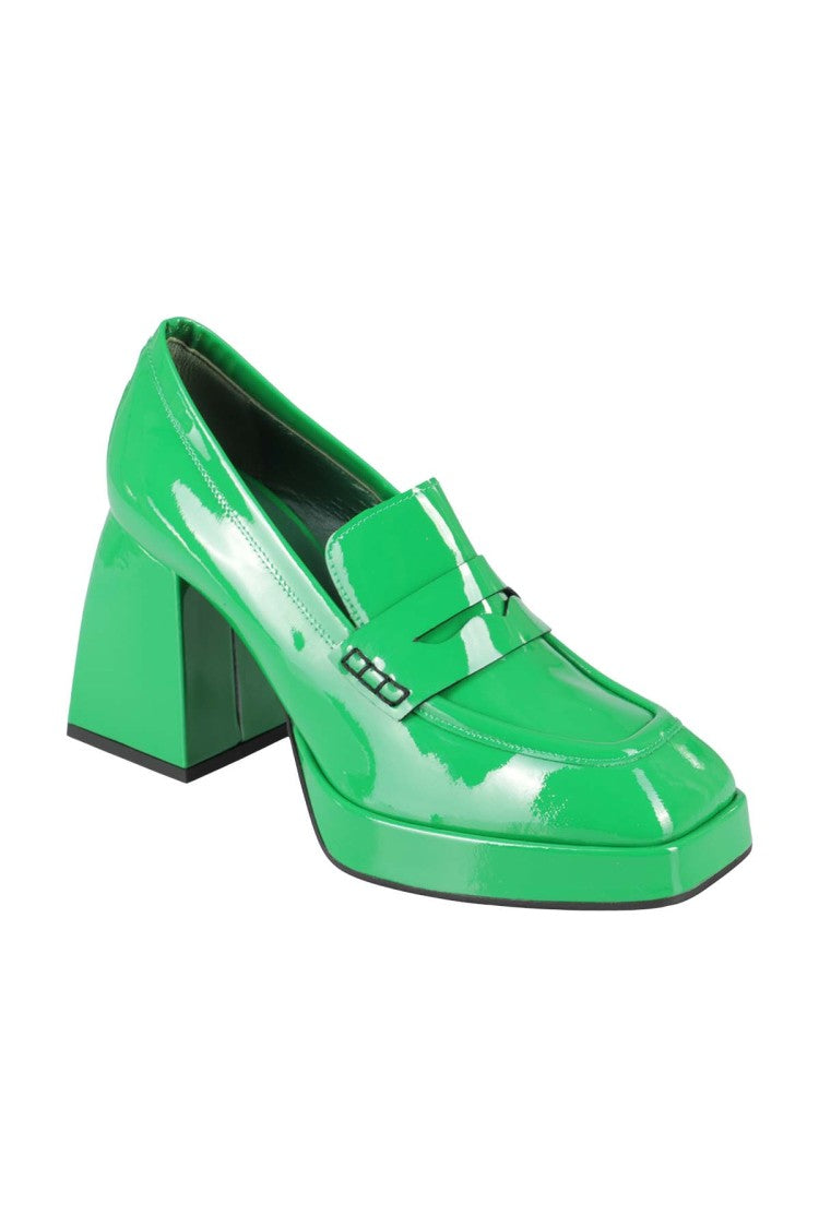 Giampaolo Viozzi Glossy Leather Loafers With Block Heel
