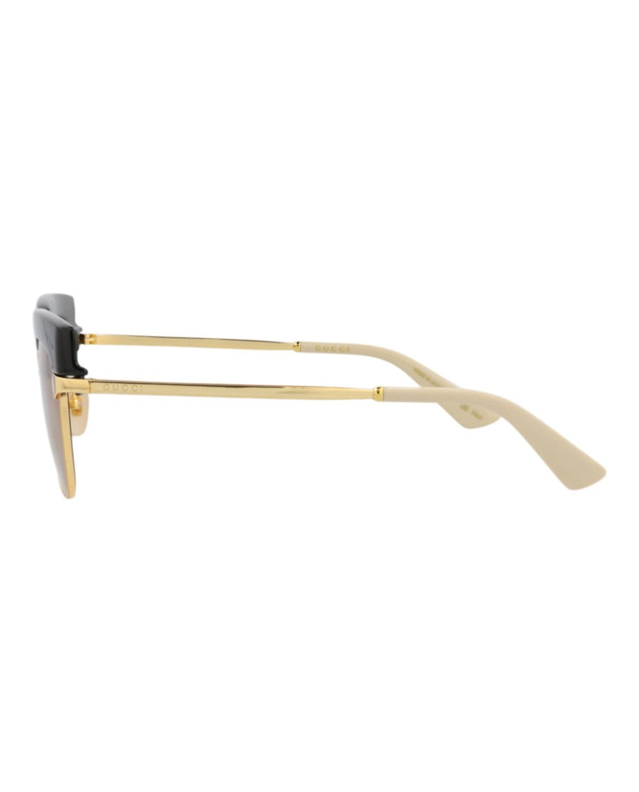 Gucci Square-Frame Metal Sunglasses