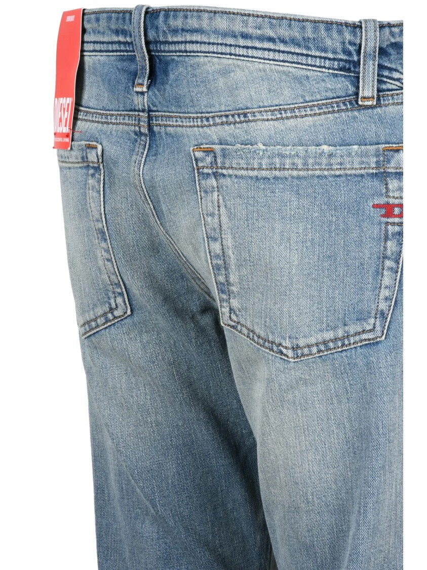 Diesel Light Blue Cotton D-Backler Slim Jeans