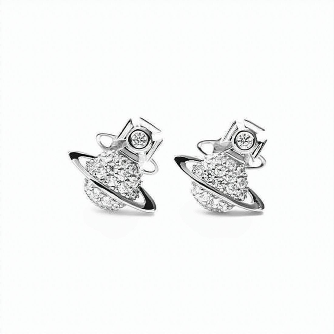 Vivienne Westwood Planet-Inspired Stud Earrings With Crystal Embellishments