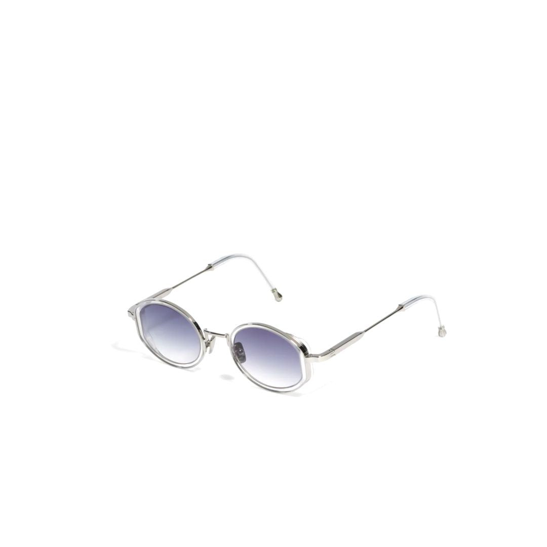 John Dalia Jared Octagonal Gradient Tint Sunglasses With Silver Metal Frame