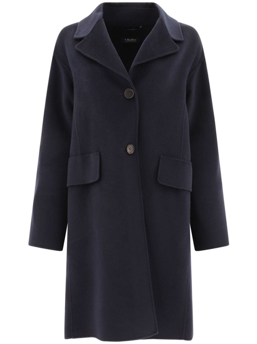 Max Mara Virgin Wool Coat With Button Closure And Front Pockets