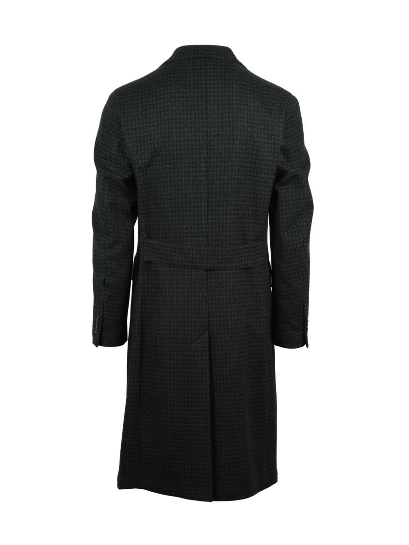 Luigi Bianchi Grey Wool-Cotton Long Coat