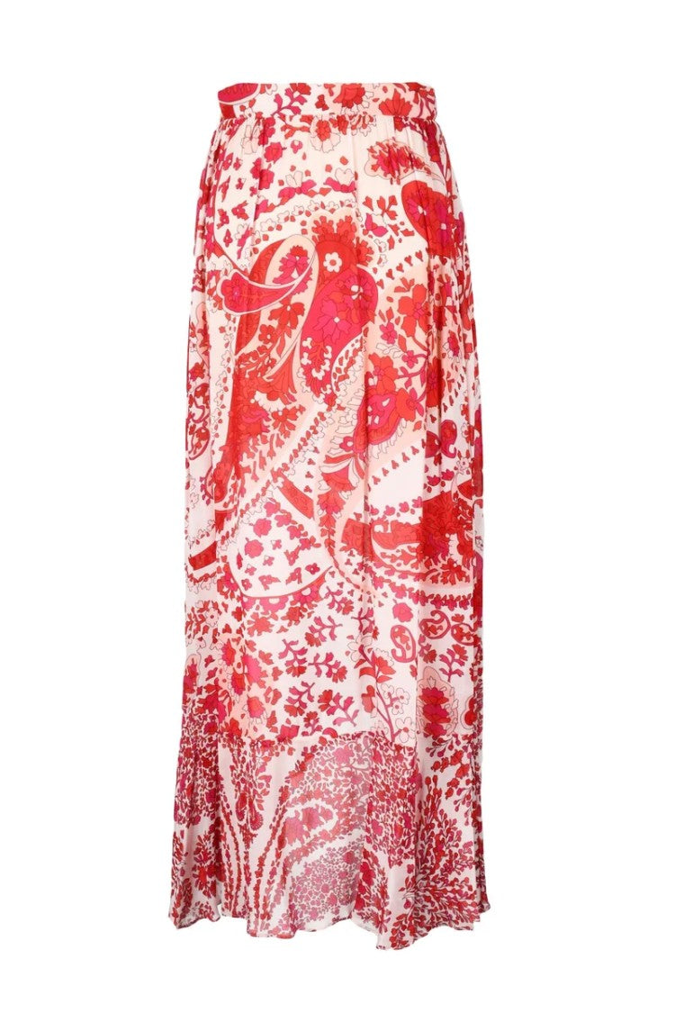 Twin-Set Viscose Skirt - White/Red
