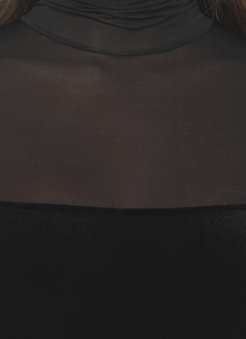 Elisabetta Franchi Velved And Jersey Red Carpet Dress