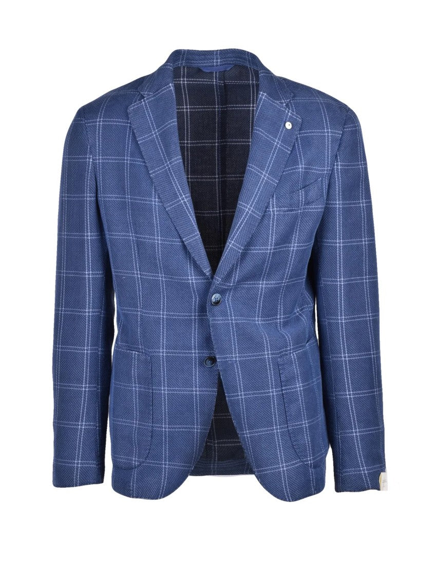 L.B.M. 1911 Blazer Jacket Cotton Linen Polyamide - Blue