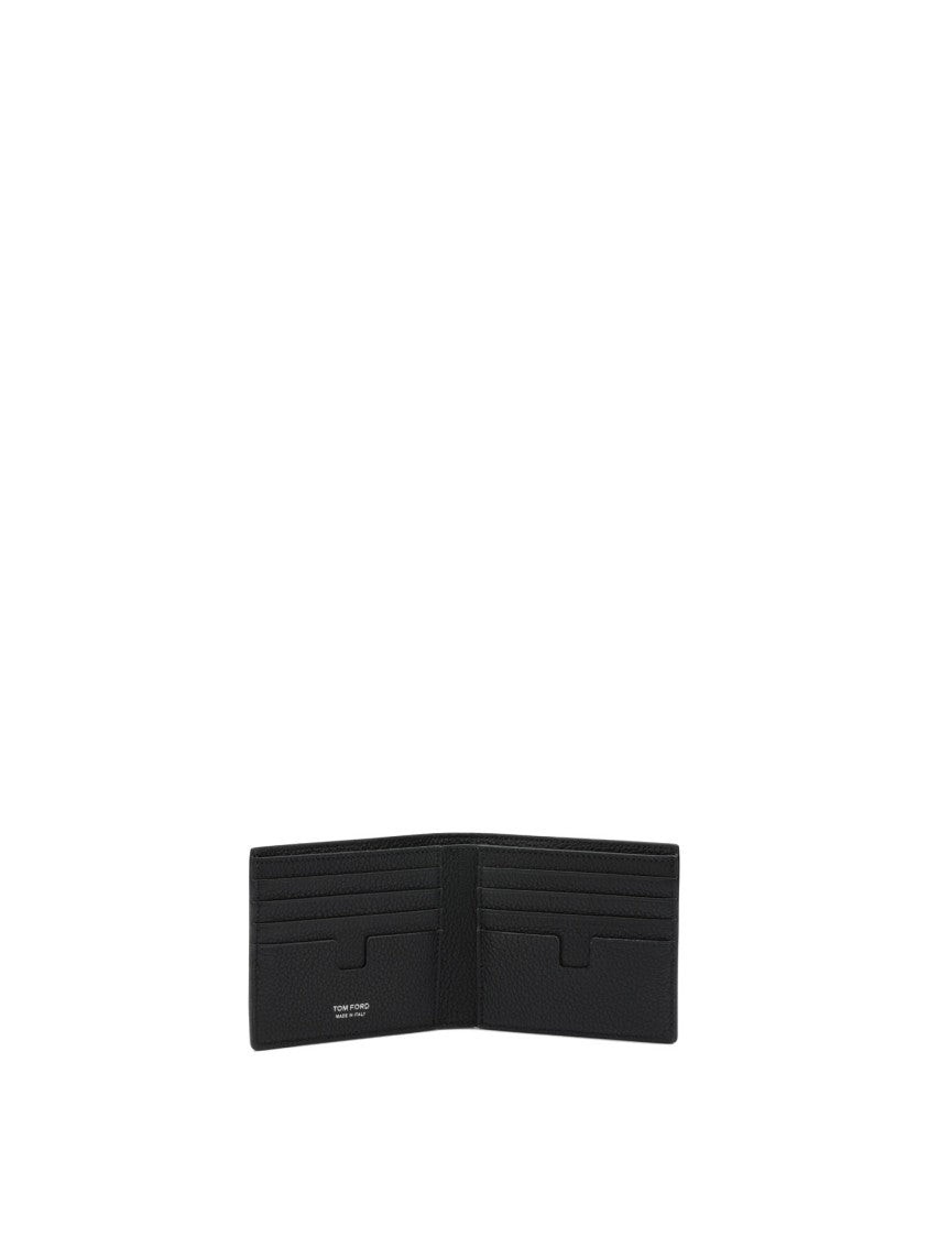 Tom Ford Textured Calf Leather Bifold Wallet With Embossed Logo