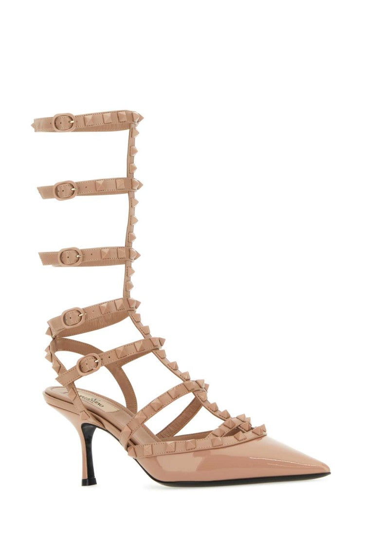Valentino Garavani Powder Pink Leather Rockstud Pumps