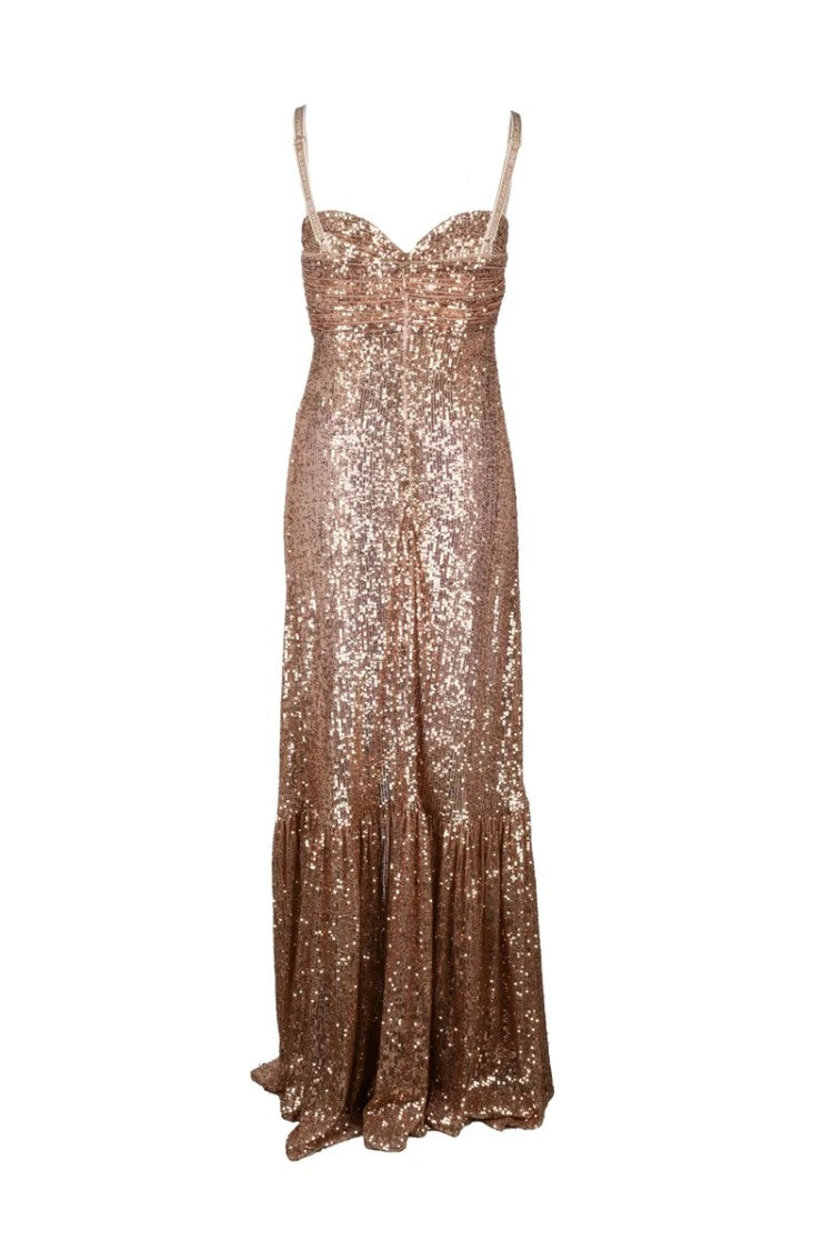 Red Carpet E. Franchi Pink Sequin Maxi Dress