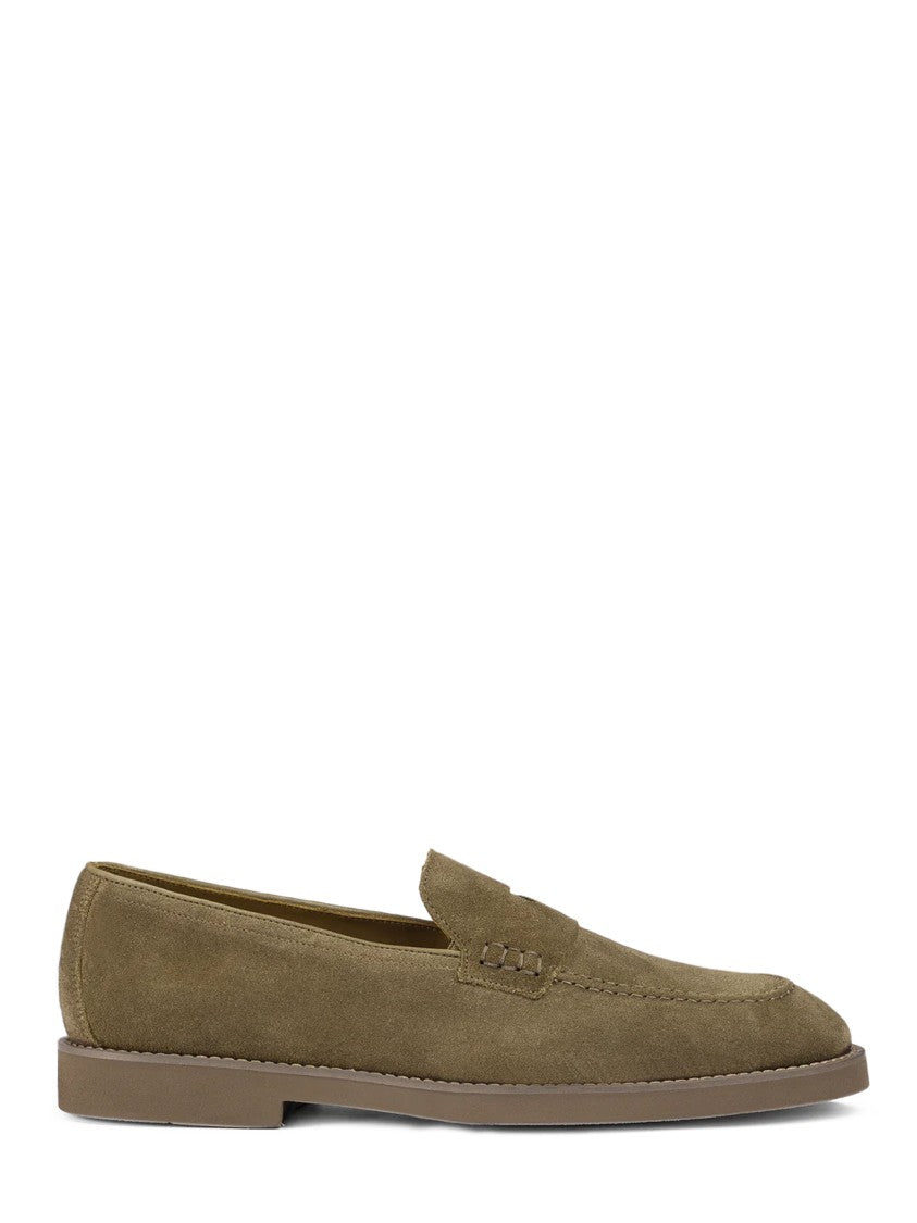 Doucal's Brown Suede Slip-On Flat Shoes
