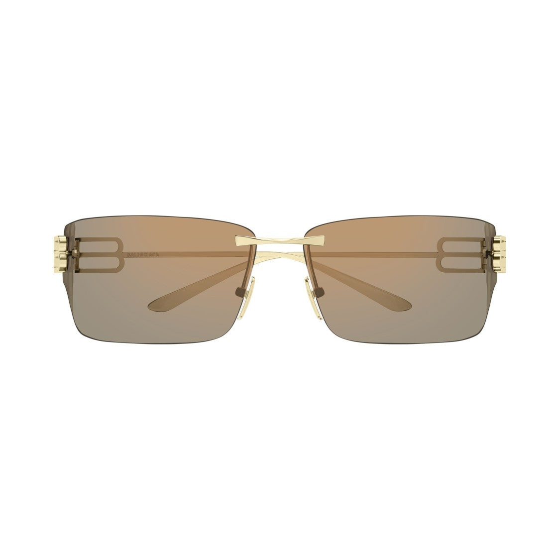 Balenciaga Rimless Sunglasses With Gold-Tone Double-B Logo