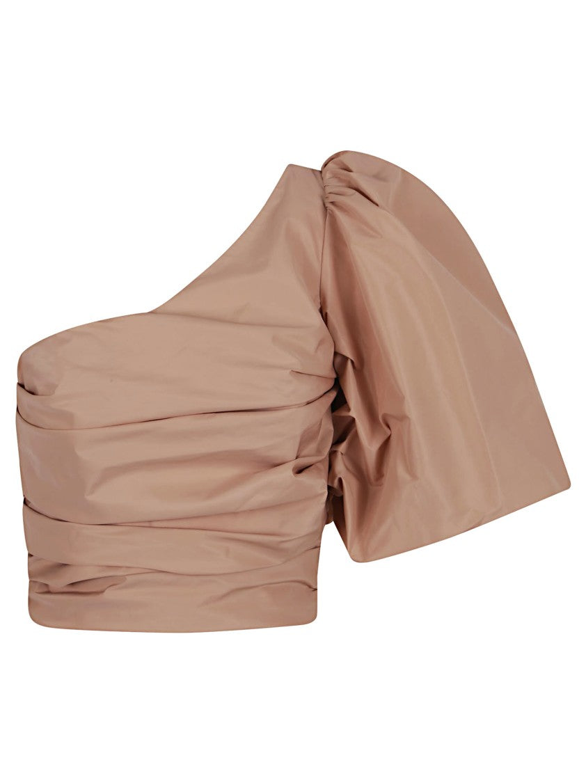 Pinko One-Shoulder Blush Pink Taffeta Top