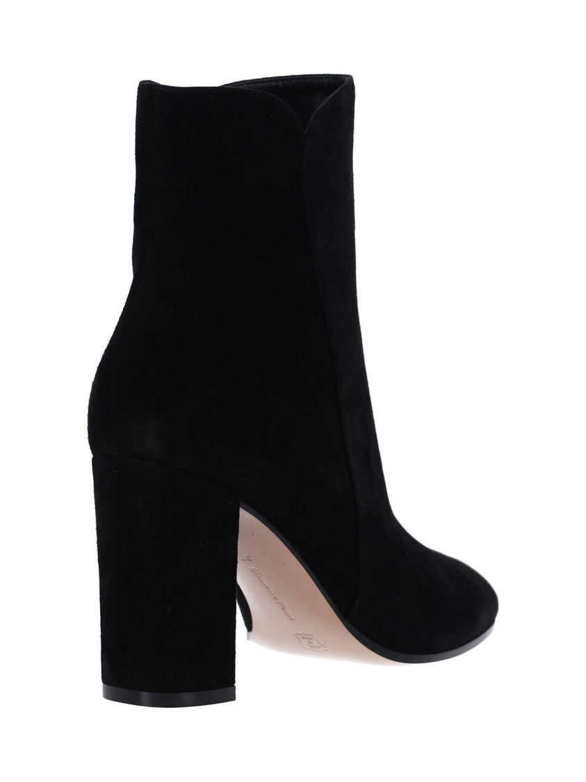 Gianvito Rossi Black Suede Lisa Ankle Boots