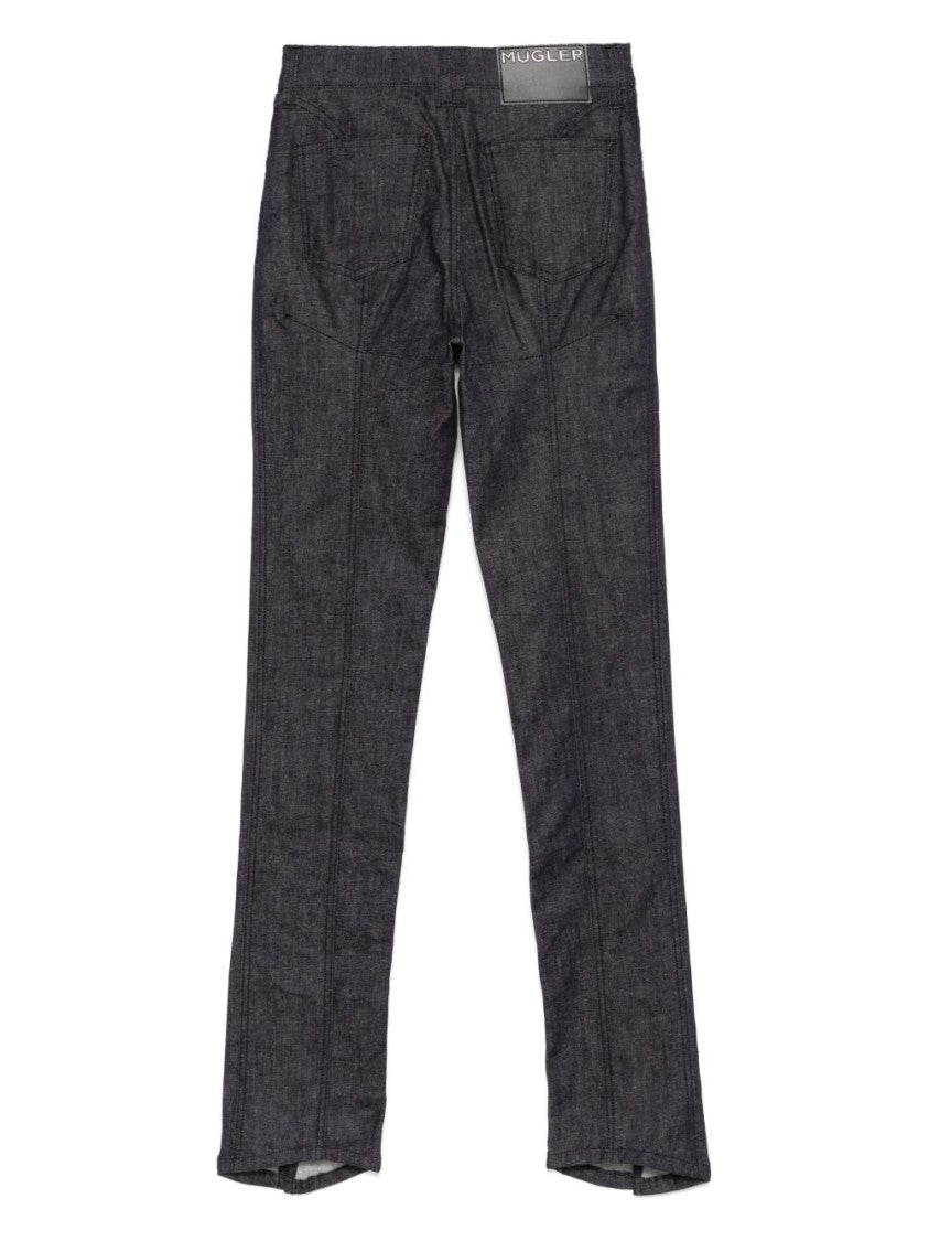 Mugler Navy Blue Denim Jeans